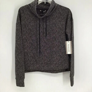 Mondetta Women’s Pullover Fleece Cowl Neck Crop Sweatshirt NWT Size Small